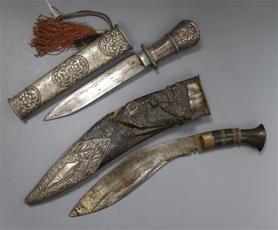 Two silver mounted daggers